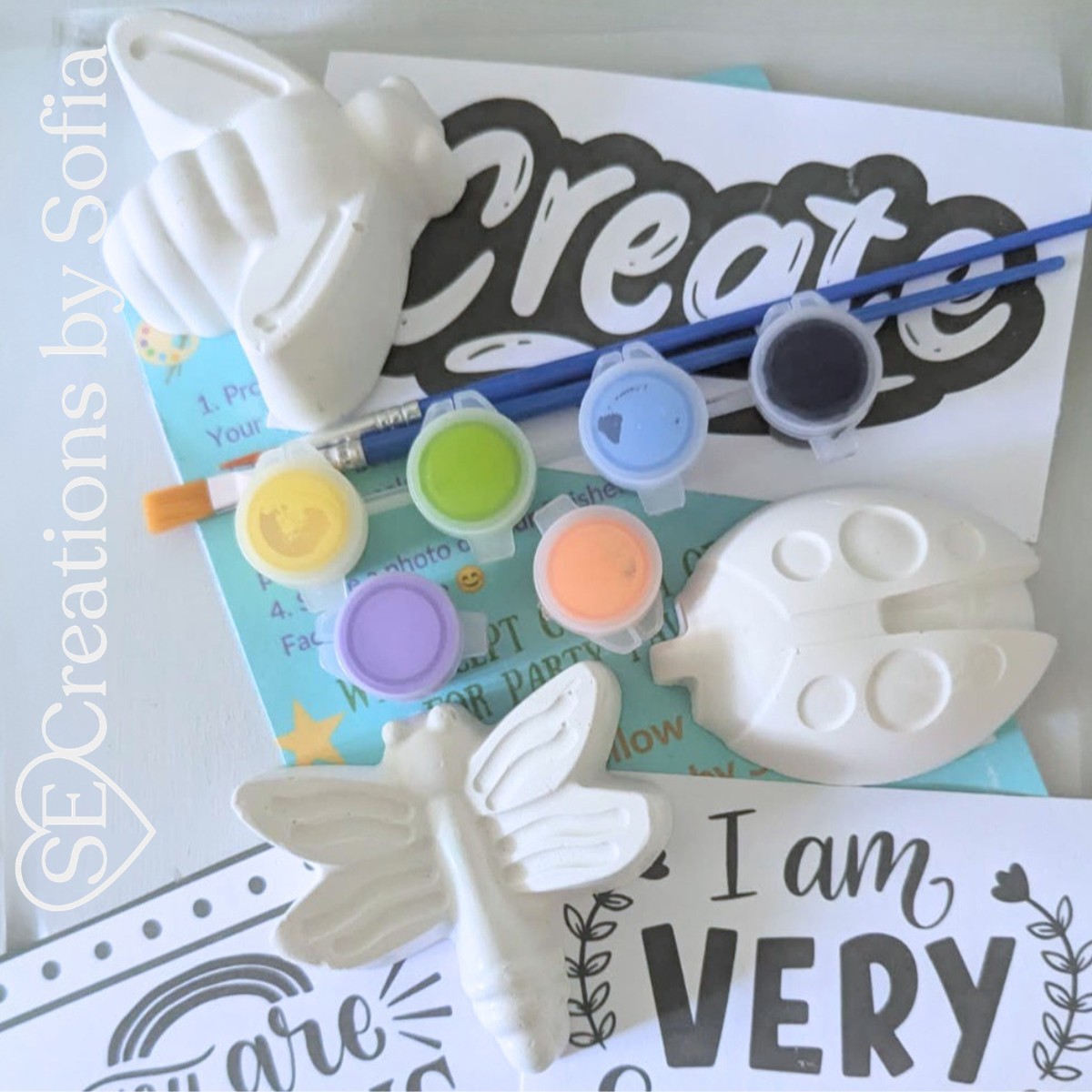 INSECTS: BEE 🐝 LADYBUG 🐞  & DRAGONFLY Plaster Paint Kit 🦖