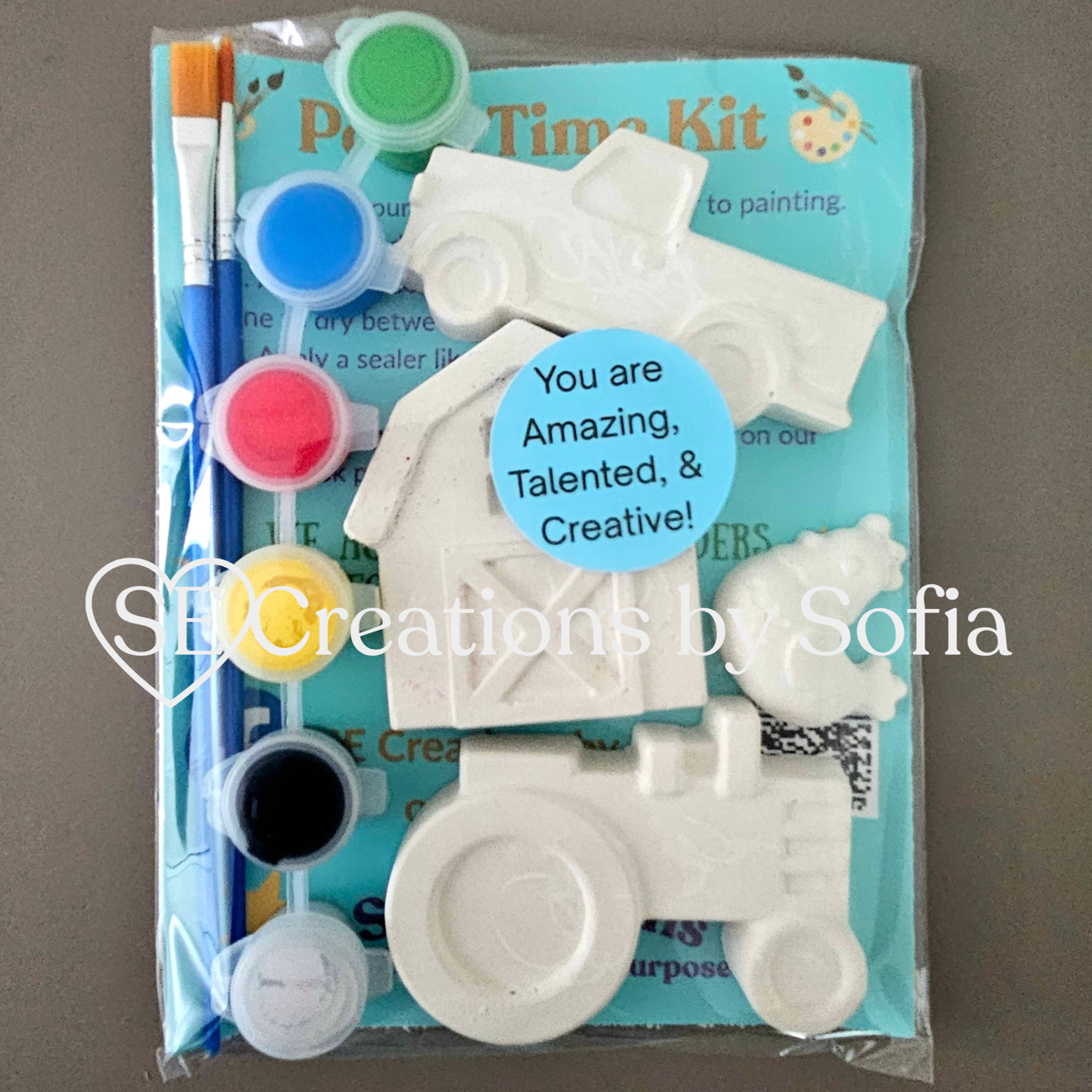 Farm Barn Tractor ~Set of 4~ PLASTER PAINT KIT🚜