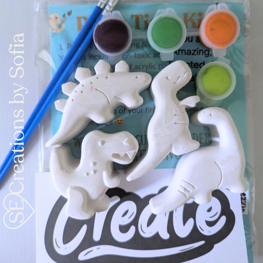 DINOSAURS 4 pc PLASTER PAINT KIT 🦕🦖