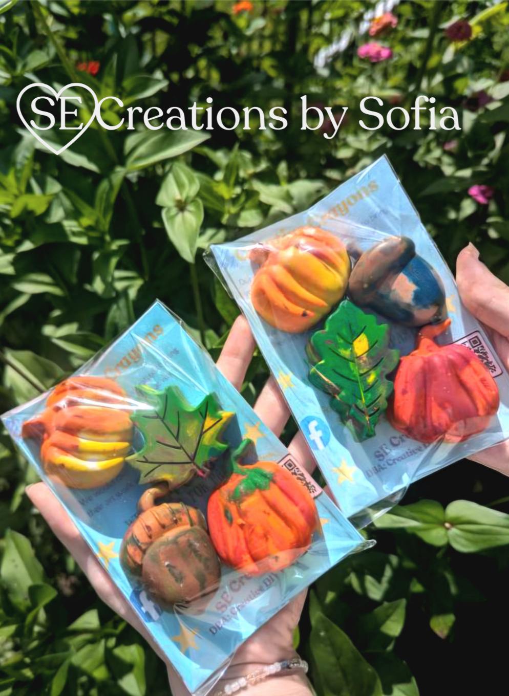 Handcrafted Upcycled Autumn Fall SHAPED CRAYONS (4 pack)