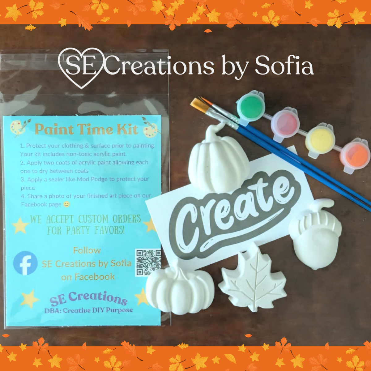 FALL THEMED 4 pc PLASTER PAINT KIT 🍂